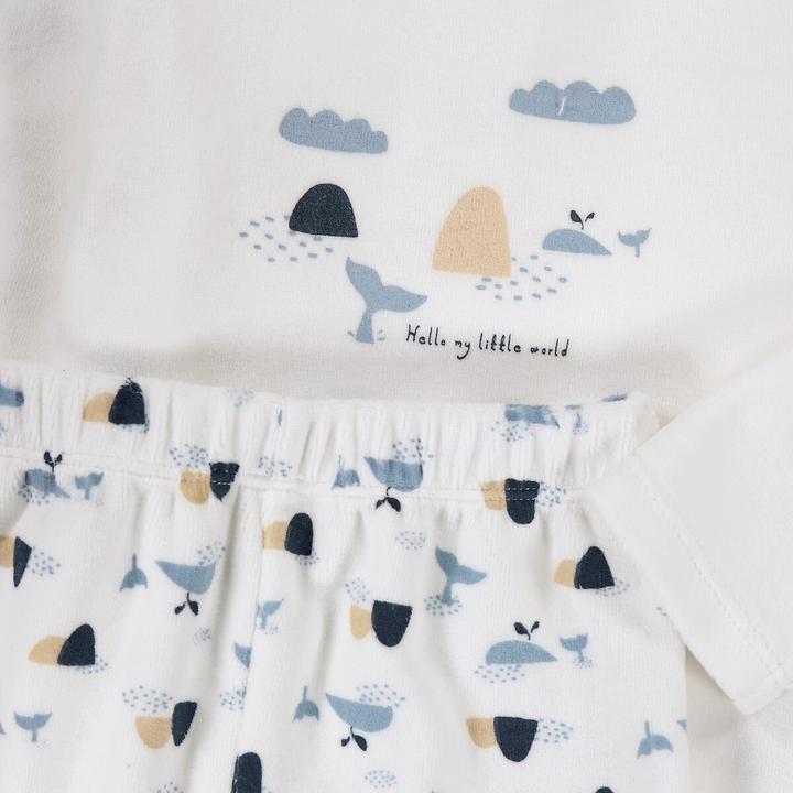 Image du produit La Redoute Collections Lot de 2 pyjamas en velours avec motifs de baleines (94)