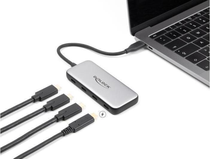 Actual product image Delock USB 10 Gbps USB Type-C hub with 4 x USB Type-C socket and PD 85 watts (USB-C, 4 Ports)