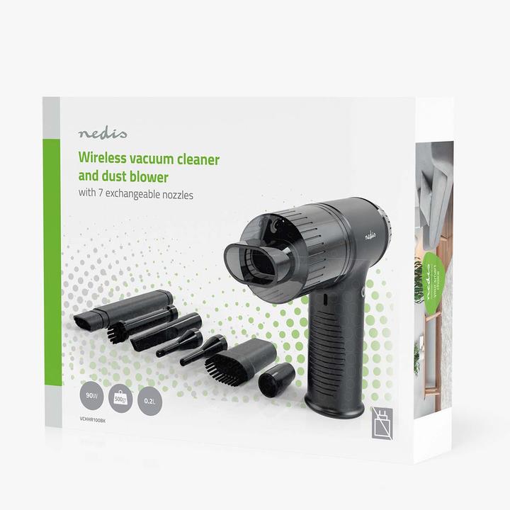 Actual product image Nedis Handstaubsauger | Luftgebläse | 90 W | Wiederaufladbar | Nass / Trocken | Li-Ion | Schwarz