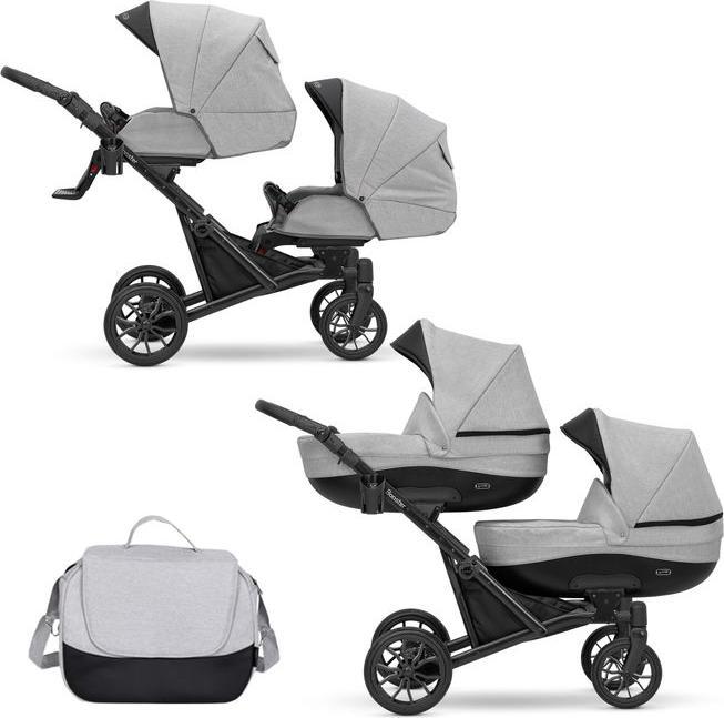 Kunert Zwillingskinderwagen Booster 01 grau 2in1