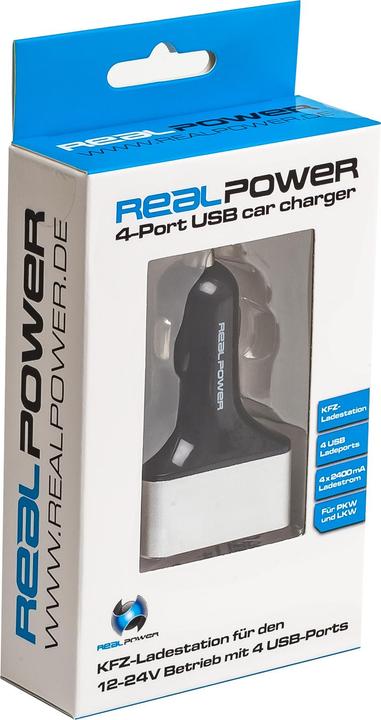 Produktbild RealPower 4-Port USB car charger