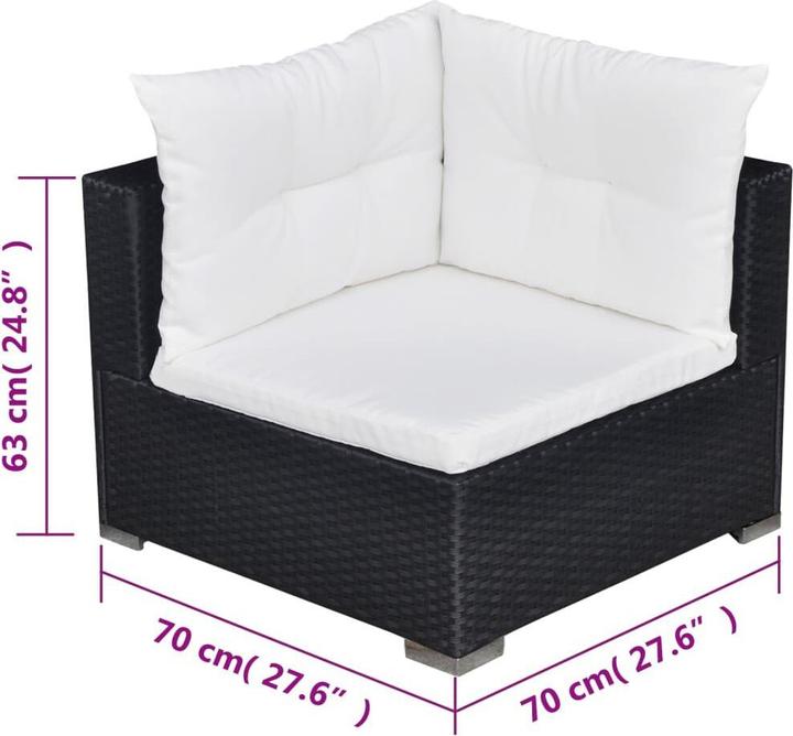 Produktbild VidaXL 5-tlg. Garten-Lounge-Set mit Kissen Poly Rattan