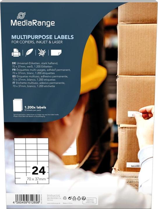 Actual product image MediaRange Universal labels, strong adhesive 1.200 labels