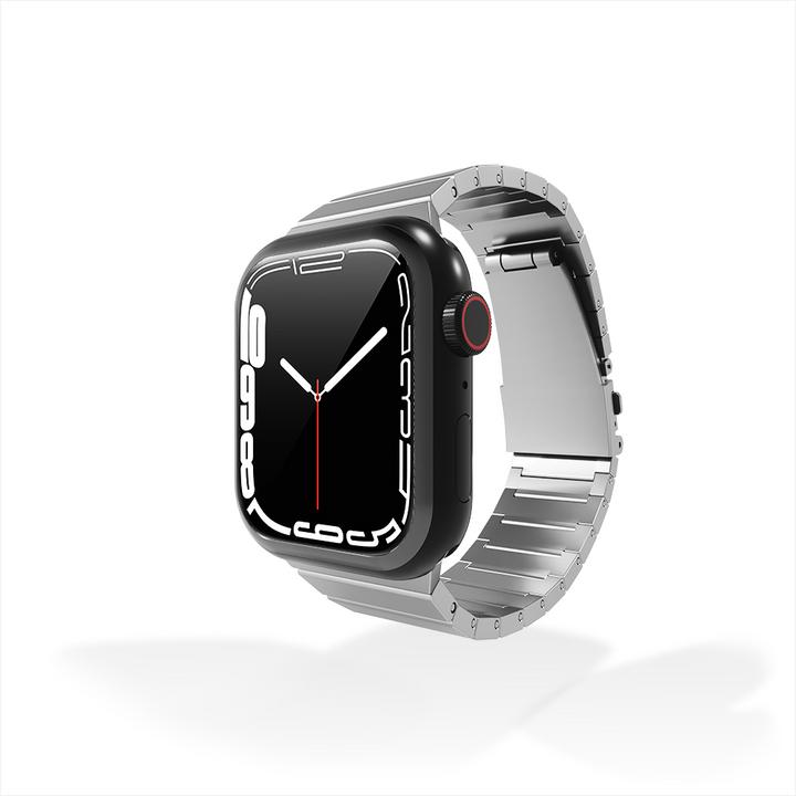 Actual product image Strap-it Smartwatch bandje - Geschikt voor Apple Watch luxe bandje - zilver - Horlogeband / Polsband (Titanium)