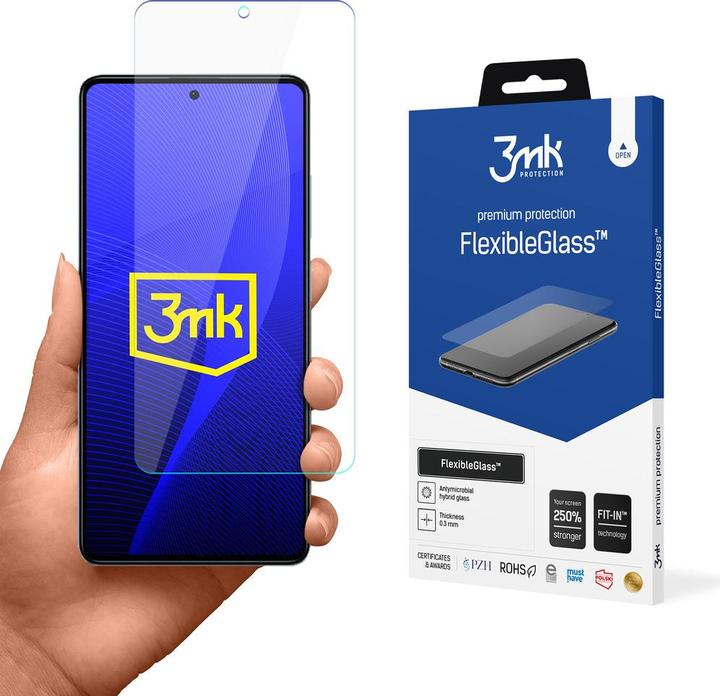 Productafbeelding 3MK Gehard glas voor Xiaomi Redmi Note 12 Pro Hybrid Flexi 7H Series FlexibleGlass (1 Stuk, Xiaomi Redmi Note 12 Pro)
