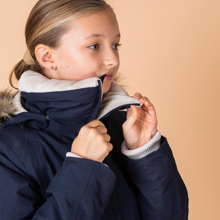Immagine prodotto Fouganza Giacca da equitazione invernale 500 impermeabile e calda per bambini blu navy (128)
