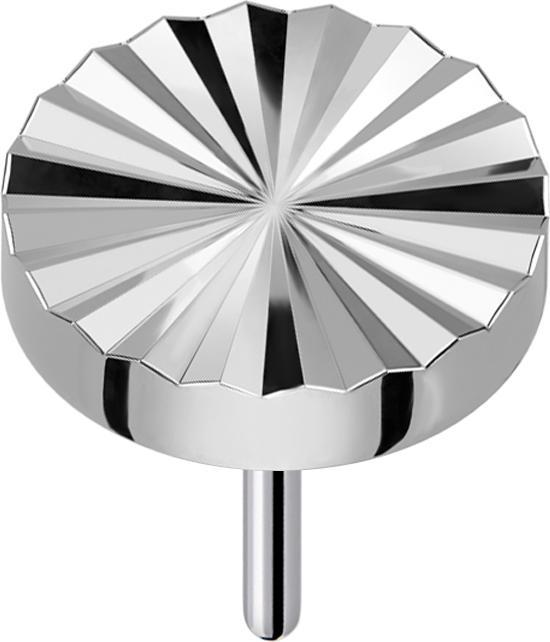 Star Piercing Threadless Diamantschliff Scheibe rund silber (Titan G23, ohne Messing)