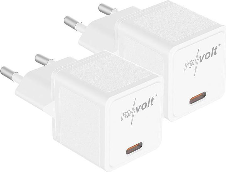 Produktbild Revolt 2er-Set kompakte USB-C-Netzteile mit Power Delivery bis 20 Watt, 3A (20 W)