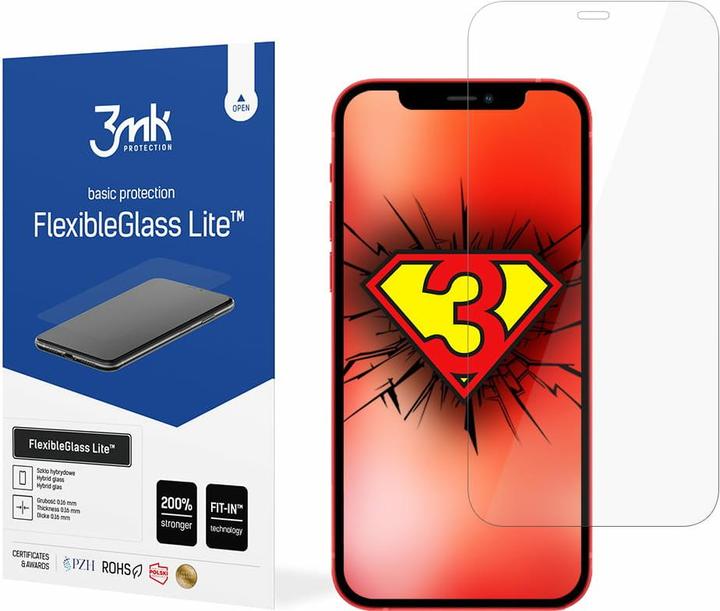3MK hybrid glass Flexible 2.5D Lite for iPhone 12 / 12 Pro (1 Stück, Apple iPhone 12, Realme 12 Pro+)