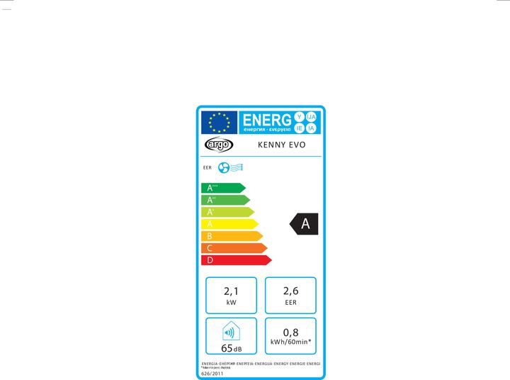 Energie-Label Argo Kenny Evo (21 m², 8000 BTU/h)
