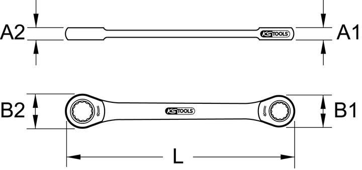 Produktbild BRW Doppel-Ratschenringschlüssel (8 mm, 9 mm)