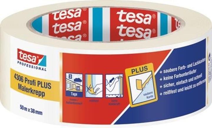 tesa Ruban de masquage krepp 4306 Premium, 38 mm clair