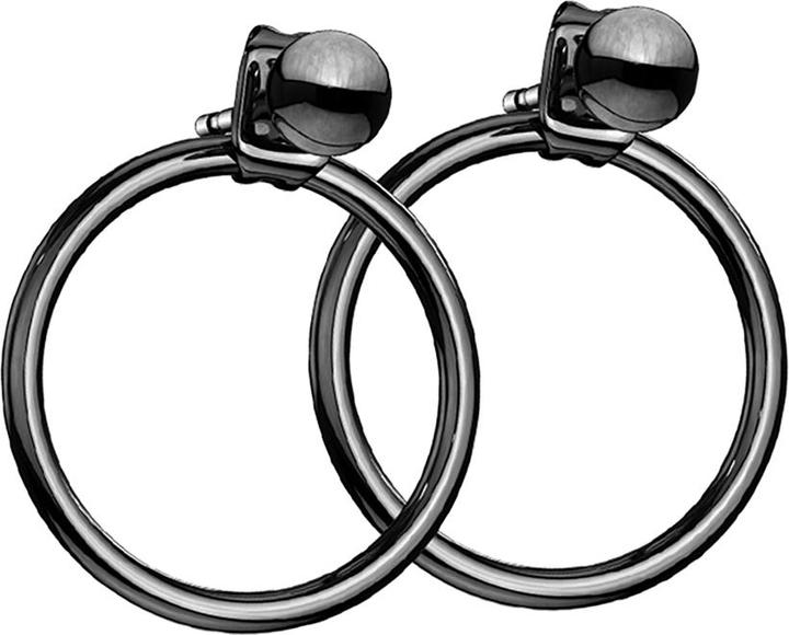Star Piercing Ohrring schwarz mit Kugel Anhänger Ring (ohne Messing, Chirurgenstahl 316L)