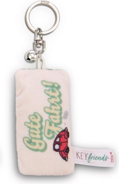 Actual product image Magni NICI Schlüsselanhänger Mini Plüschkissen Gute Fahrt! mit Glöckchen 8cm