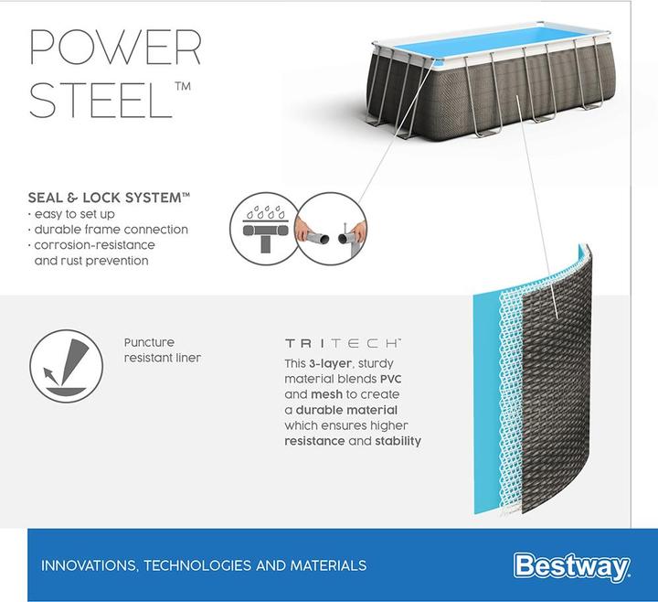 Produktbild Bestway Power Steel Frame Pool-Set (404 x 201 x 100 cm)