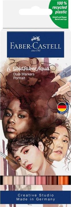 Produktbild Faber-Castell GOFA AQUA DUAL MARKER - Farbstoffmarker (Portrait, 0.40 mm, 6 x)