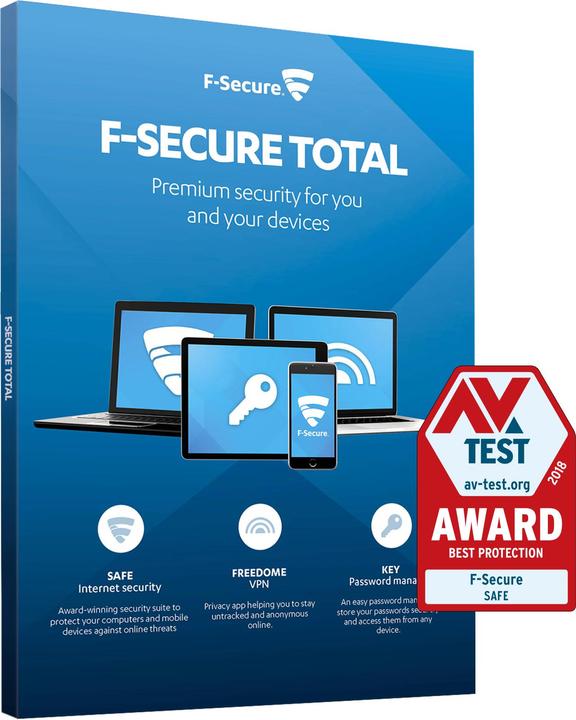 Image du produit F-Secure Total (1 Utilisateur, 3 Périphériques/Utilisateurs, 24 mois)