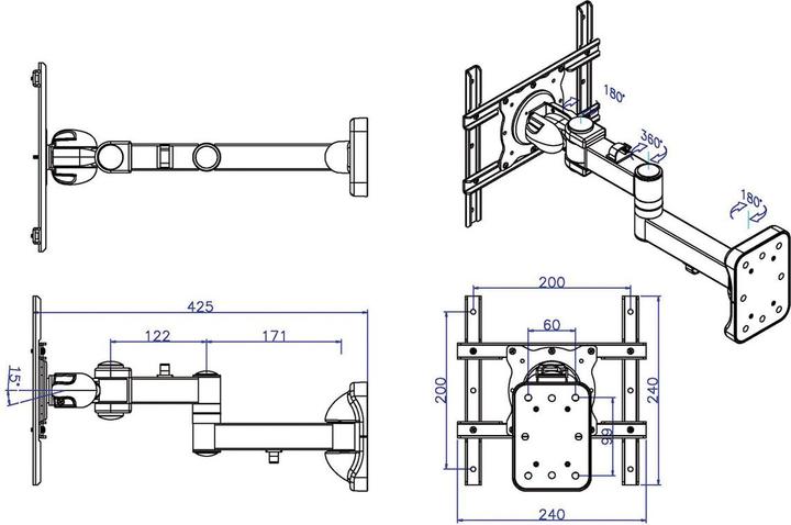 Actual product image Roline LCD TV Wall Mount (Wall, 25 kg)