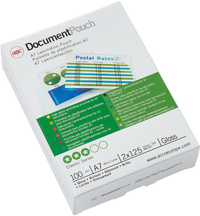 Produktbild GBC Laminierfolien in Premiumqualität (A7, 100 Stück, 125 µm)