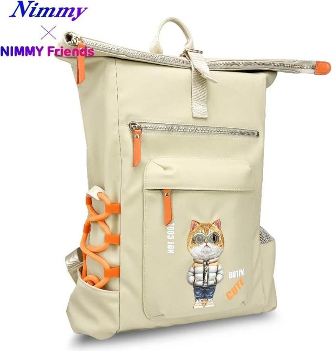 Actual product image Nimmy Cool&Cute 2.0 Cat laptop backpack khaki