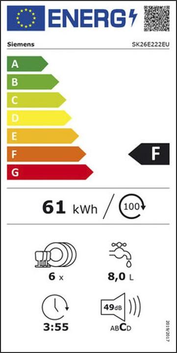 Label énergétique Siemens SK26E222EU