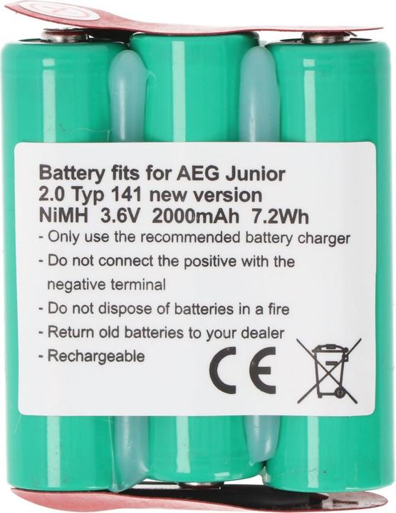 Produktbild AccuCell Akku F1x3 AA, AEG Typ 141 Junior 2.0 Akku neue Version (1 Stk., Gerätespezifisch, 2000 mAh, Akku)