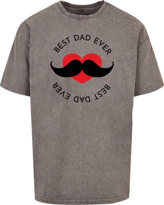 Merchcode Fathers Day - Best dad Acid Washed Heavy Oversized Tee - 112923
