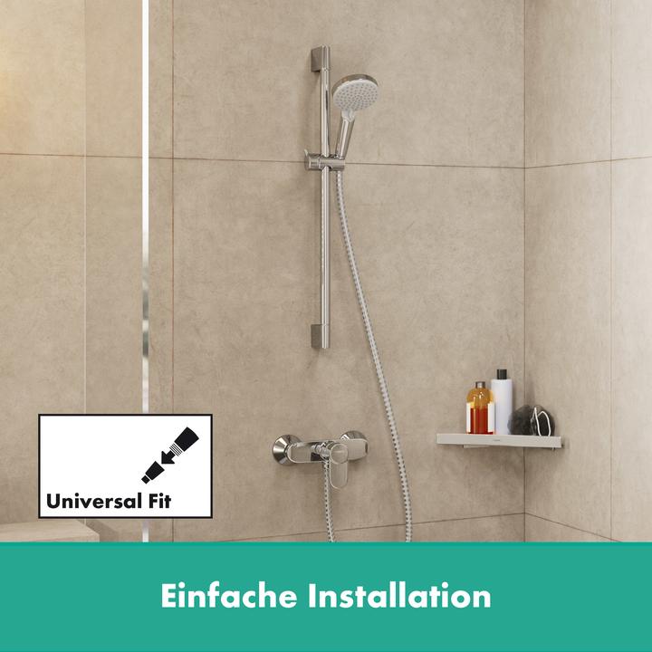 Produktbild hansgrohe Vernis Blend Duschset 100 Vario wassersparend mit Duschstange Crometta 65 cm (2 Strahlarten, 9.70 l/min)
