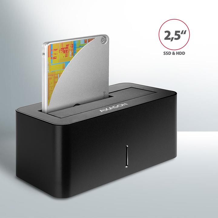 Immagine prodotto Axagon ADSA-SN Storage Drive Docking Station USB 3.2 Gen 1 (3.1 Gen 1) Type-A Nero (2.5", 3.5")