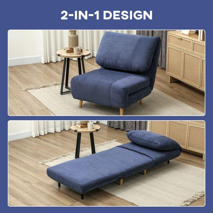 Produktbild Swisshandel24 2-in-1 Schlafsofa Schlafsessel Klappmatratze Gästebett Klappbett Blau