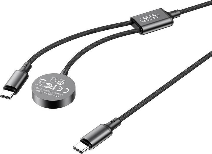 Productafbeelding xO draadloze inductieve oplader CX030 zwart voor Apple Watch met kabel USB-C -USB-C