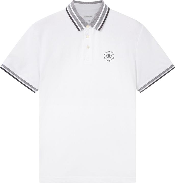 Image du produit Tom Tailor Polo Basic Polo à manches courtes avec bandes contrastées et logo imprimé (3XL)