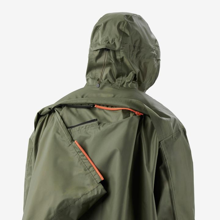 Produktbild Forclaz Poncho Regencape anpassbar max. 75 l Wandern - MT900 2.0 khaki (S, M)