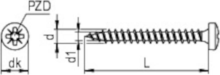 Produktbild Reisser Spanplattenschrauben PAN-HEAD verzinkt 5,0 x 45 PZ, Packung 200 Stück (200 Schrauben pro Stück)