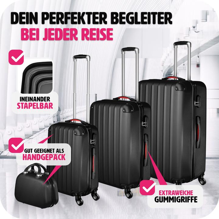 Actual product image tectake Suitcase Set Suitcases Trolley Set Trolleys Hardcase trolley (90 l, L (90 - 115l))