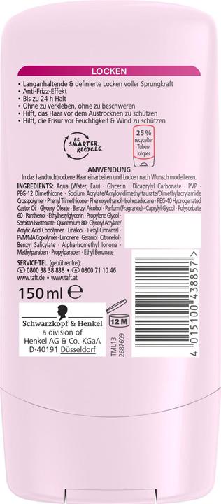 Immagine prodotto Taft Balm Curl Styling Riccioli definiti 150 ml (Crema per capelli, 150 ml)