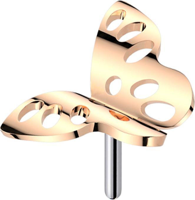 Star Piercing Threadless Schmetterling gelocht rosegold (Titan G23, ohne Messing)