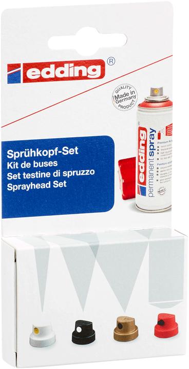 Produktbild Edding Spraykopfset (Weiss, Gold, Black, Schwarz, Rot, Red, White)