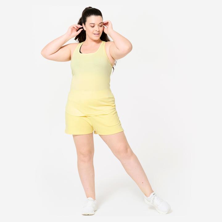 Actual product image Domyos Shorts Damen mit Tasche - pastellgelb (L)