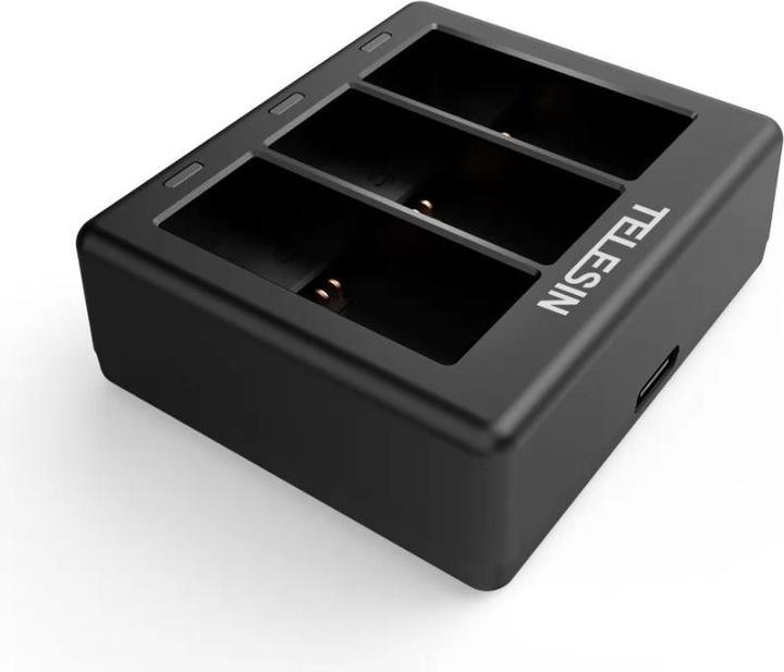 Telesin Chargeur 3 slots pour GoPro Hero 9 / Hero 10 (GP-BCG-902) (Hero 10, Héros 9, Hero 11, GoPro Hero 12)