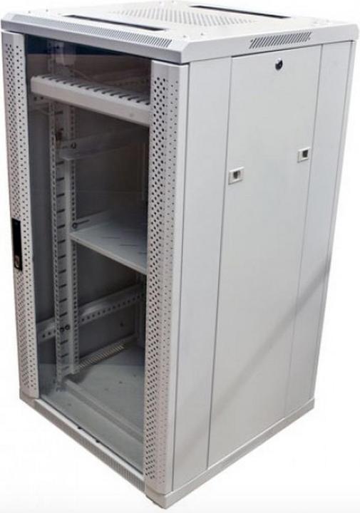 Produktbild Allnet 19 Schrank 22HE B600 / T900mm *lichtgrau* SNB-Serie Glastür (22 HE, 19 Zoll Rack)
