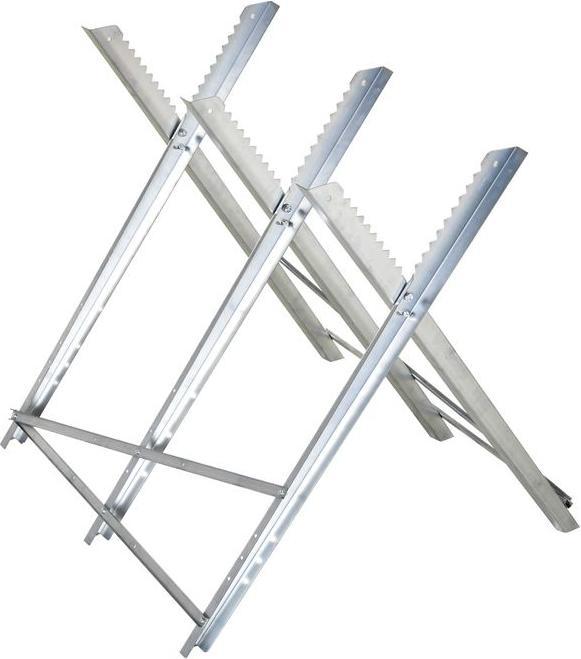 Produktbild Swisshandel24 Kettensägebock Sägebock zusammenklappbar Sägegestell für Brennholz Silber Metall 83 x 83 x 79 cm (83 cm, 83 cm)