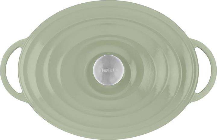Productafbeelding Tefal LOV Gietijzeren Ovale Braadpan 34cm Lichtgroen (34 cm, Braadpan + kasserol, Steelpan, Gietijzer)