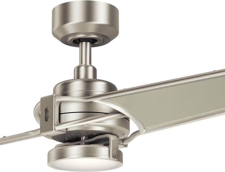 Actual product image Elstead Lighting Xety silent ceiling fan with LED light Ø142cm + remote control champagne