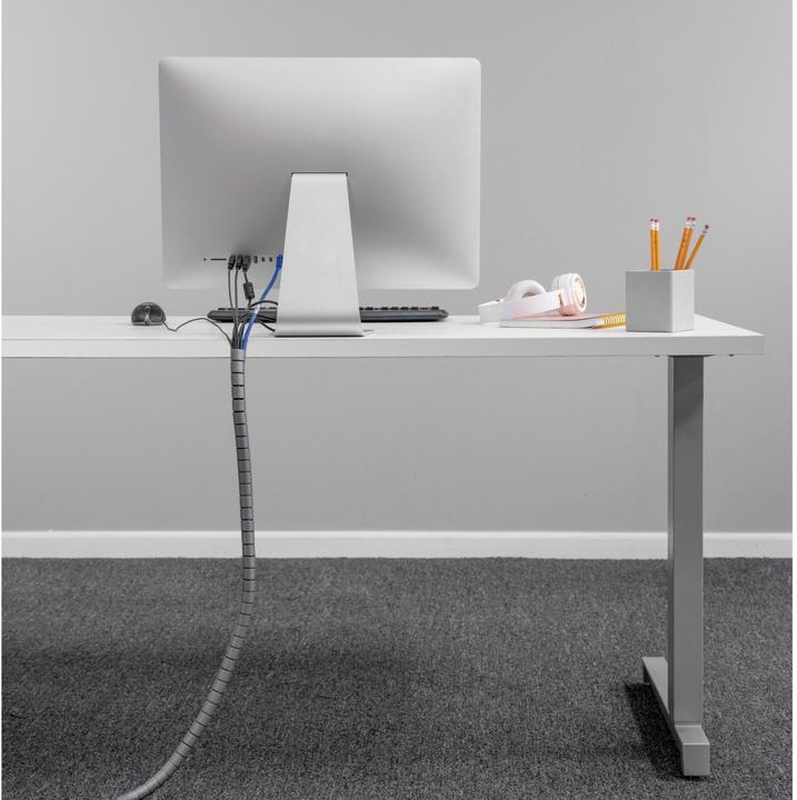 Actual product image Fellowes Cable bundler Cable Zip, silver, length: 2.0 m Cable routing and protection system, diameter: 20 mm (Cable hole, 20 cm)