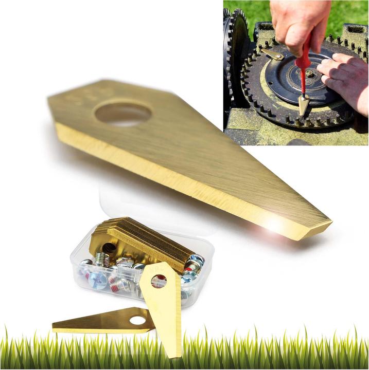 Image du produit Wiltec Rasenroboter Messer Set Titan 49x19mm 18 Stück Mähroboter Rasenmäher (Tondeuse automatique, Lawn mower blades + replacement blades garden machinery)