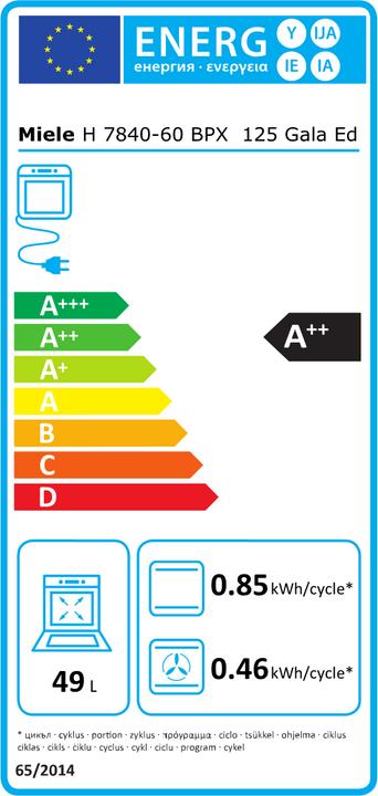 Energy Label Miele H 7840-60 BPX 125 Gala Ed