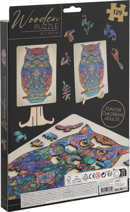 Actual product image Grafix Unique wooden puzzle owl, 130pcs. (130 pieces)