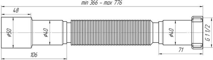 Produktbild Ani Plast FLEXIBLE HOSE 1 1/2X40/50