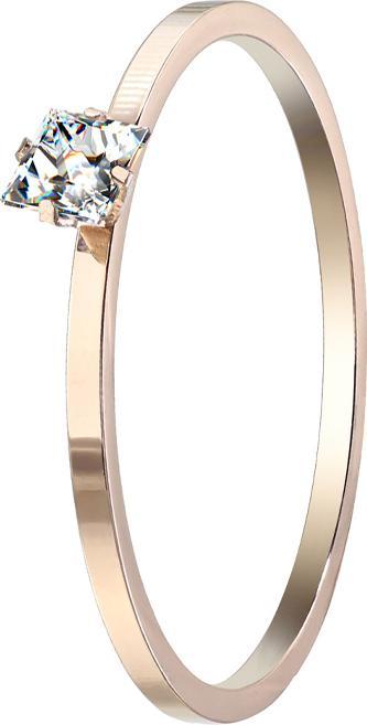 Star Piercing Ring rosegold mit viereckigem Kristall (Chirurgenstahl 316L, ohne Messing)